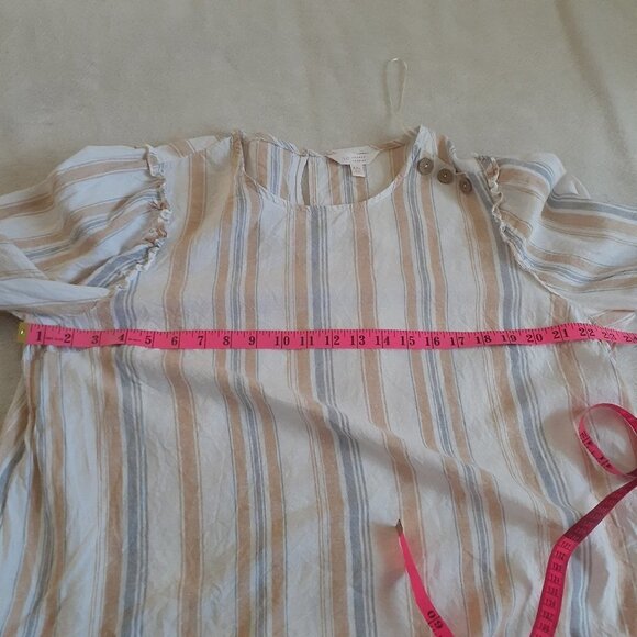 Striped Long Sleeve Top - Cream, Tan, and Gray - Picture 12 of 13